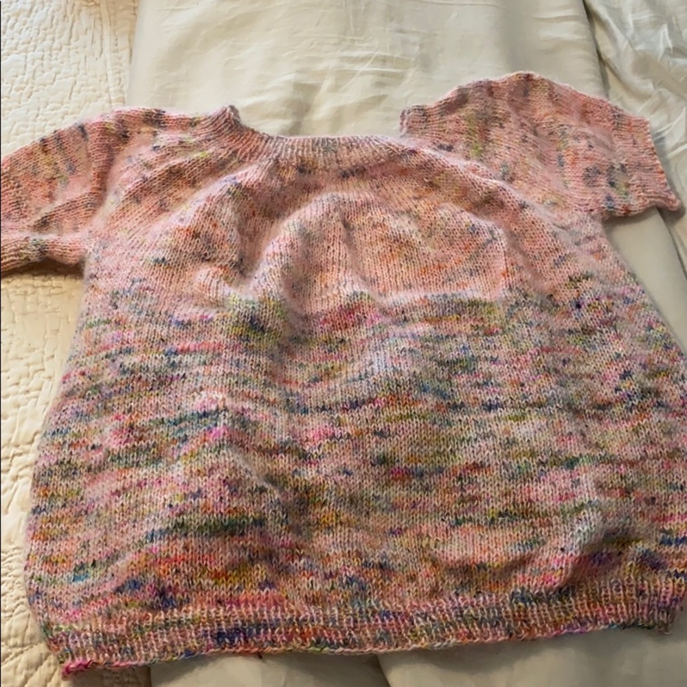 Handmade sweater Vee neck mohair